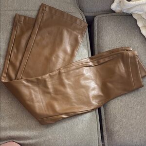 Brown Faux Leather Pants